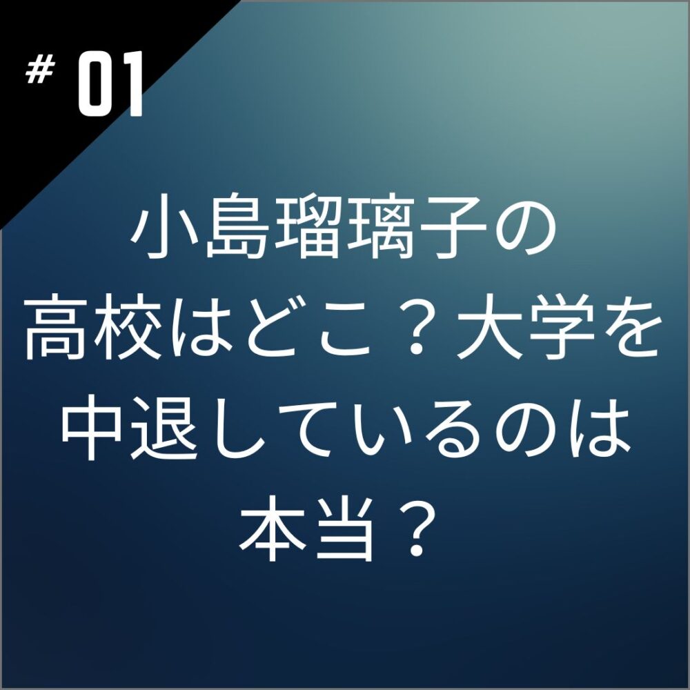 小島瑠璃子の高校はどこ？大学を中退しているのは本当？